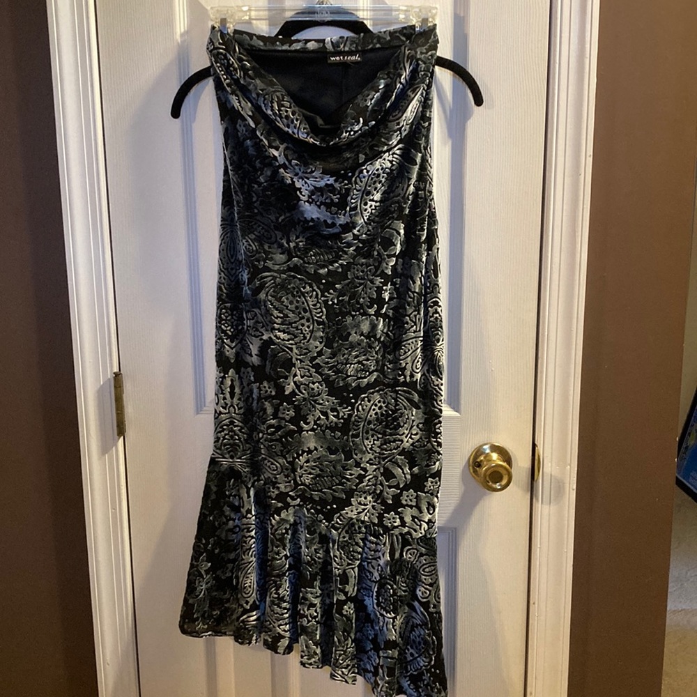 Silver velvet-y dress